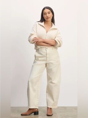 New Everlane THE UTILITY CURVE PANT in Bone Size 12